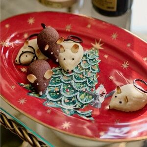 New! Anthropologie New York City Ballet Stoneware Platter in Light Red